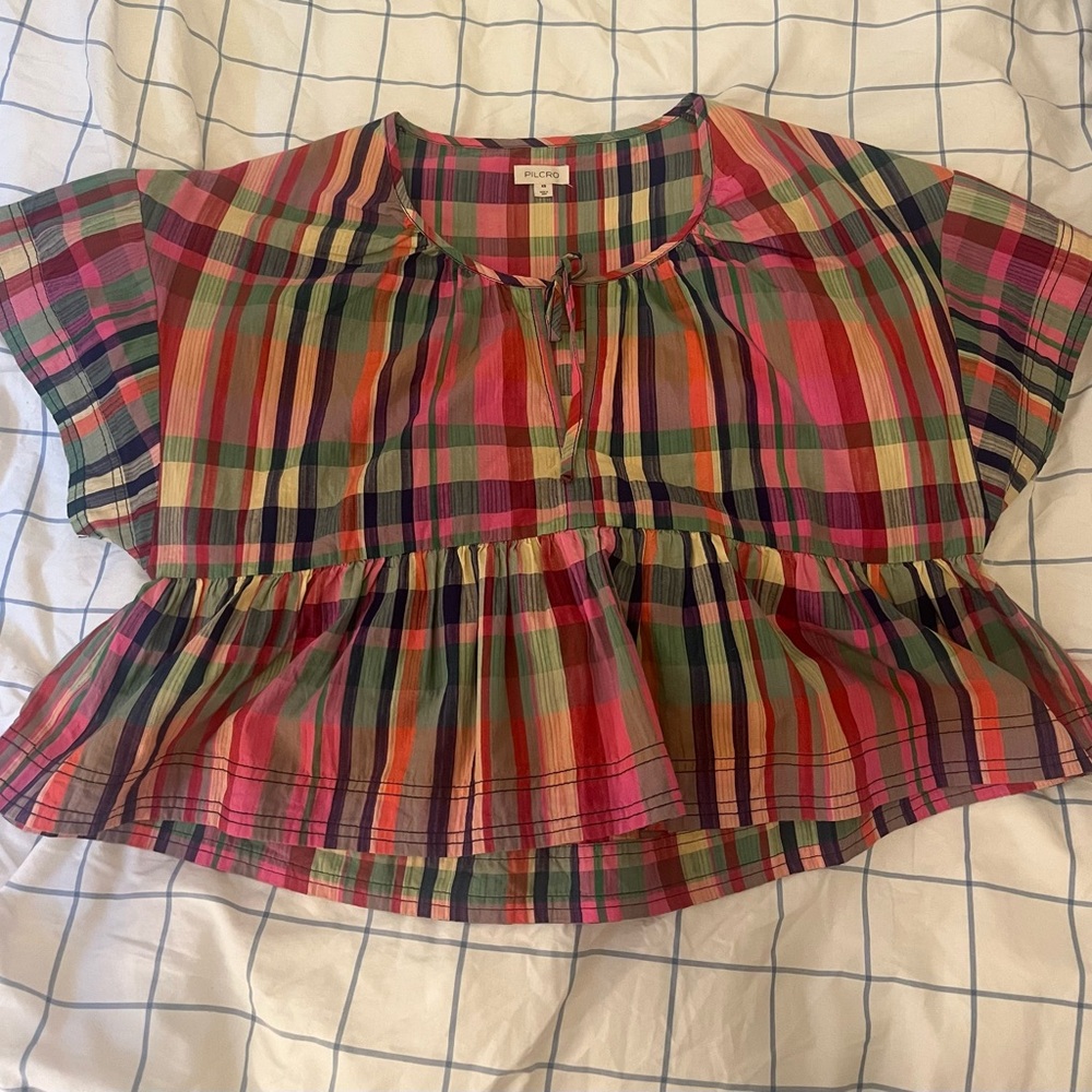 Pilcro Multicolor Plaid Blouse Women’s XS